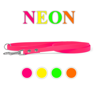 Neon Biothane Hundeleine genietet Neon Rosa 16mm 250cm