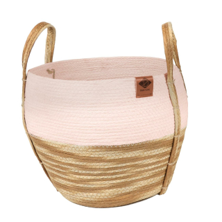 Cat basket Paper-Rope-Basket Ray pink/beige