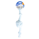 Puppy soft seil ball mit 2 knoten blau/weiss